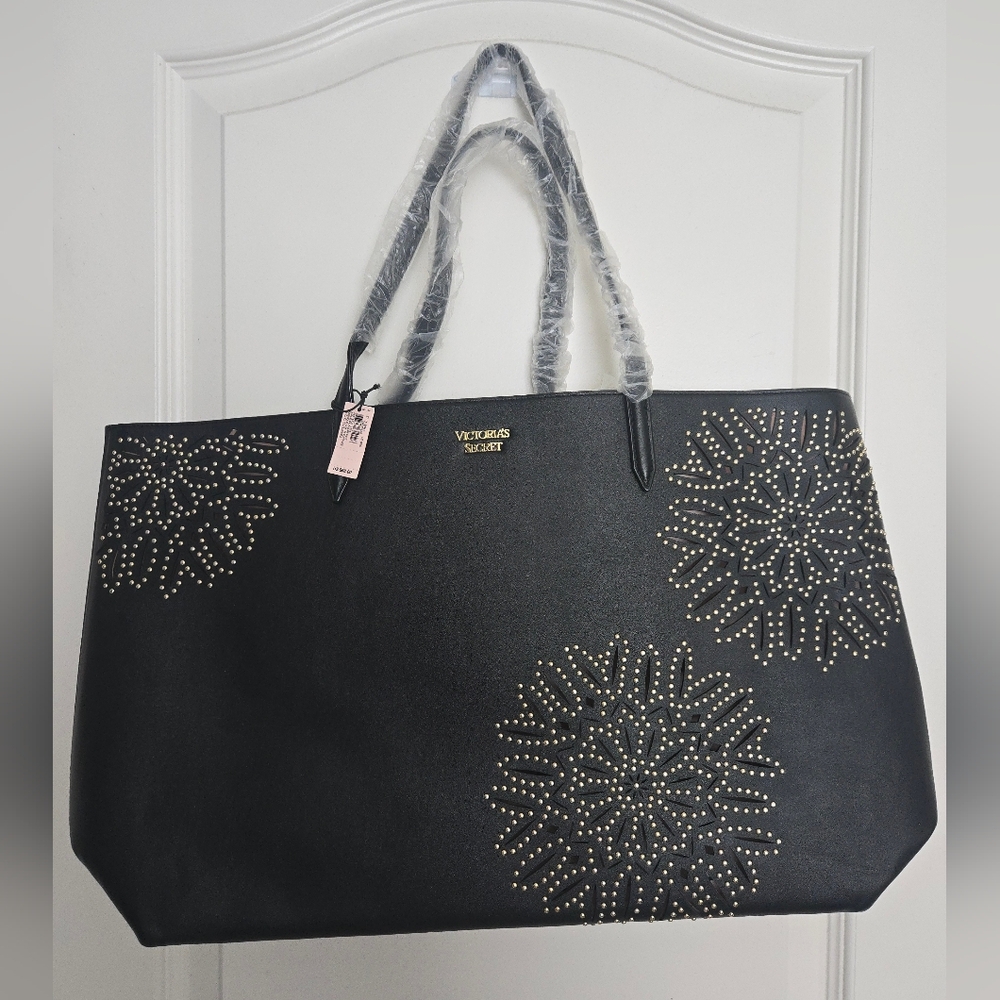 Victoria Secret Black Studded Tote Bag